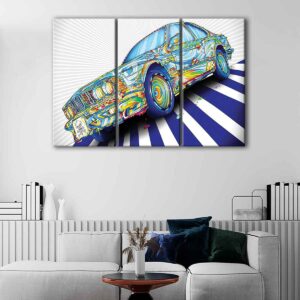 3 panels bmw graffiti canvas art