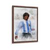 diego maradona framed canvas walnut brown