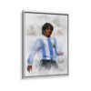 diego maradona framed canvas white frame