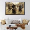 mongolian warriors floating frame canvas