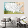 Golfer Push Pin USA map rolled