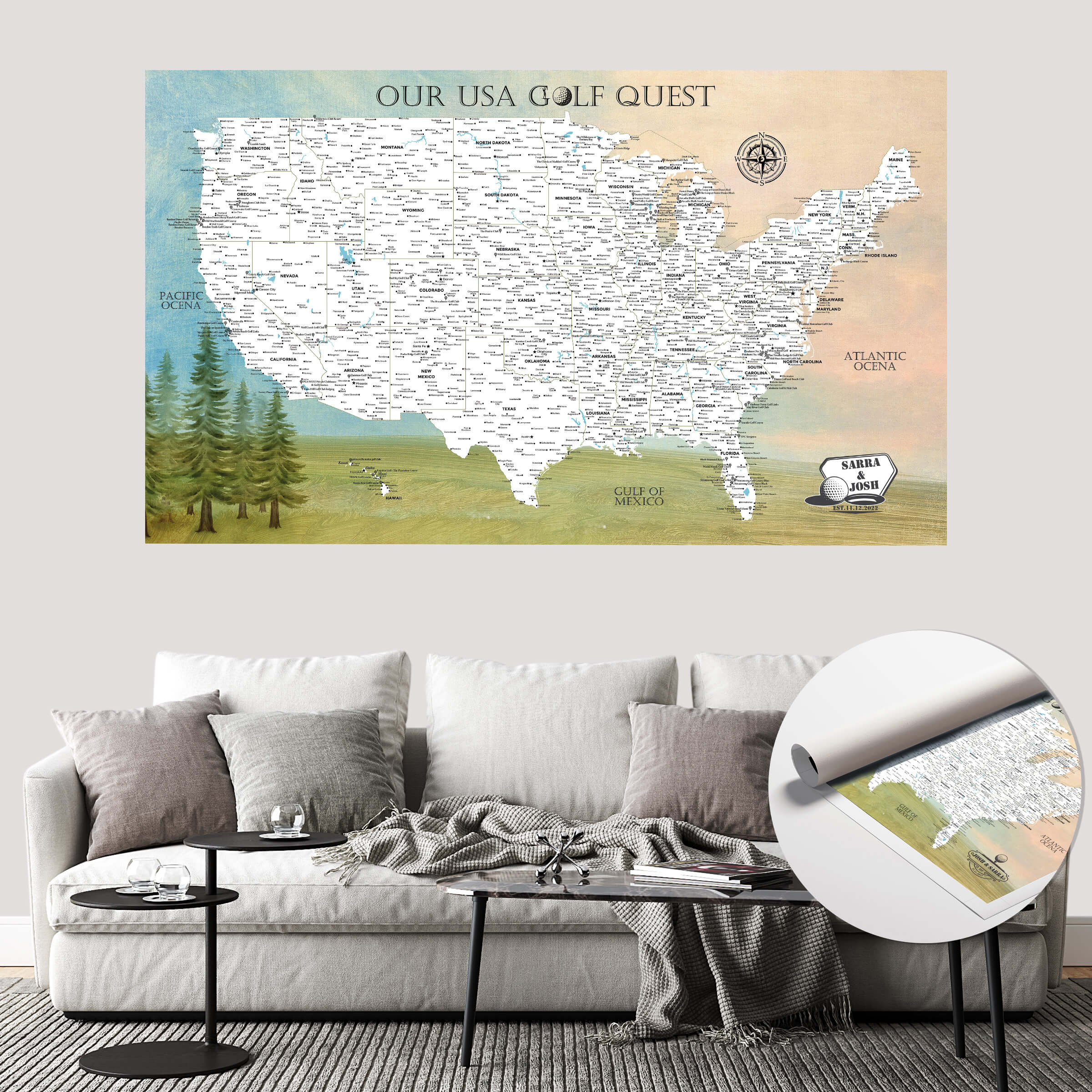 Diy push pin map = frame + foamboard + map print