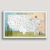 Golfer Push Pin USA map - white frame