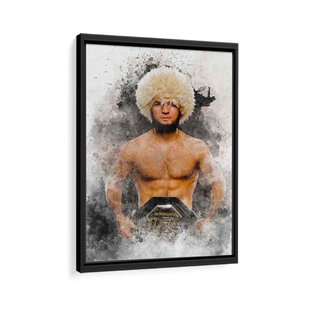 khabib nurmagomedov framed canvas black frame
