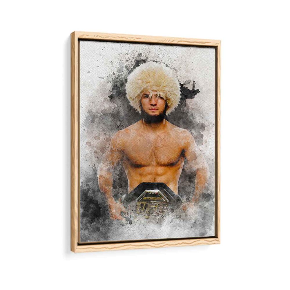 khabib nurmagomedov framed canvas natural beige