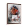 muhammad ali klay framed canvas walnut brown