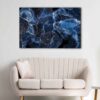 1 panels navy blue marble canvas art