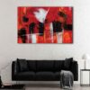 1 panels red abstract canvas art