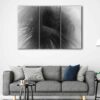 3 panels black leaves canvas art