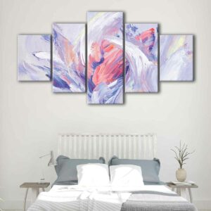 5 panels flower abstrac canvas art