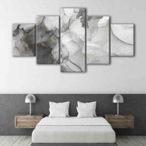 5 panels luxury marble canvas art