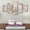 5 panels neutral marble canvas art