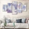 5 panels purple illusion canvas art