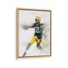 aaron rodgers framed canvas natural beige
