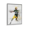 aaron rodgers framed canvas white frame