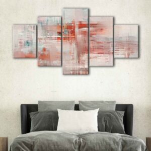 5 panels hot strokes canvas art