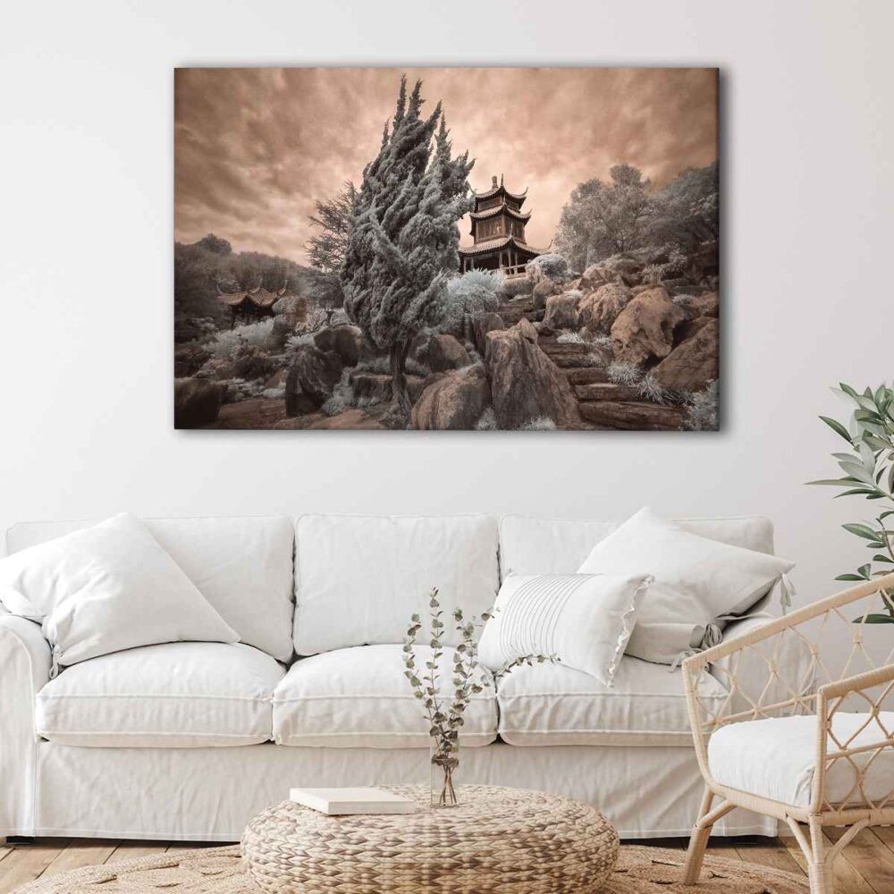 1 panels japanese temple canvas art