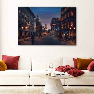 3 panels london old city canvas art
