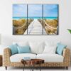 tableau tryptique  vue sur la plage 