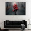 3 panels burning rose canvas art