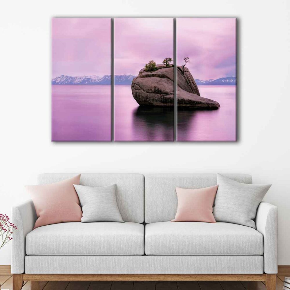 3 panels lake tahoe canvas art