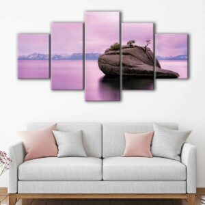 5 panels lake tahoe canvas art