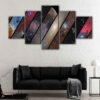 5 panels parallel universes canvas art