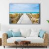 tableau vue sur la plage avec cadre flottant