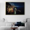 tableau les cinque terre la nuit avec cadre flottant