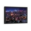 hong kong at night framed canvas black frame