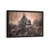 japanese temple framed canvas black frame