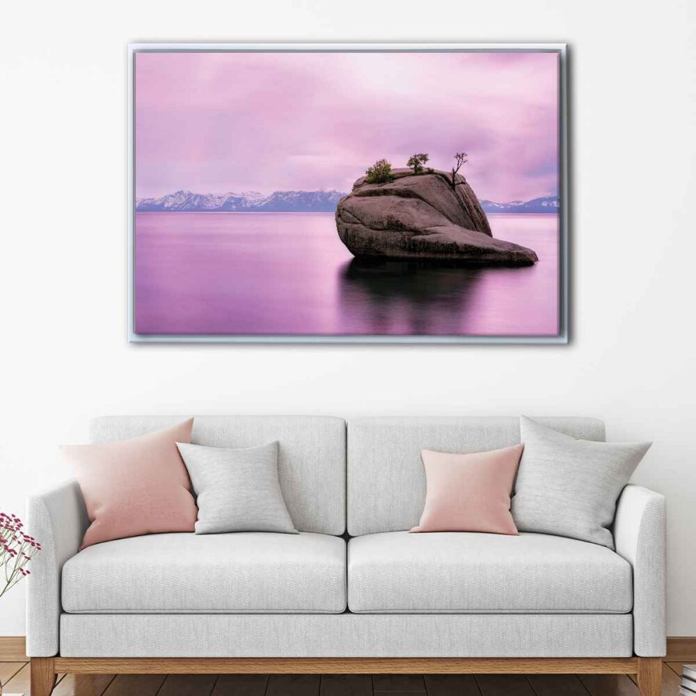 lake tahoe floating frame canvas