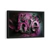 tableau calligraphie de l'amour avec cadre noir