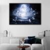 night butterflies floating frame canvas