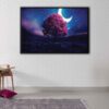 pink love tree floating frame canvas