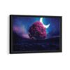 pink love tree framed canvas black frame