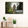 robot tiger floating frame canvas