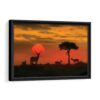 savannah sunset framed canvas black frame