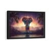 surreal elephant framed canvas black frame