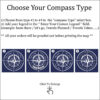 Navy Blue push pin UK map compass customization