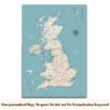 Turquoise push pin UK map no quote