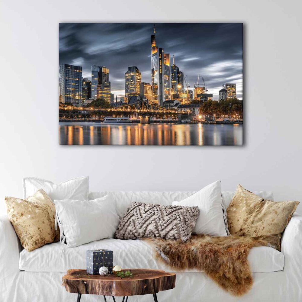 1 panels frankfurt skyline canvas art