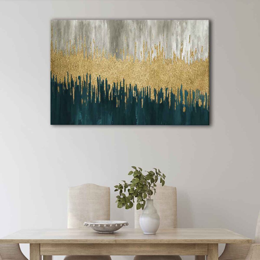 1 panels golden wave canvas art