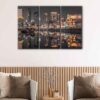3 panels hong kong by night canvas art