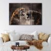 3 panels roaring tigers canvas art