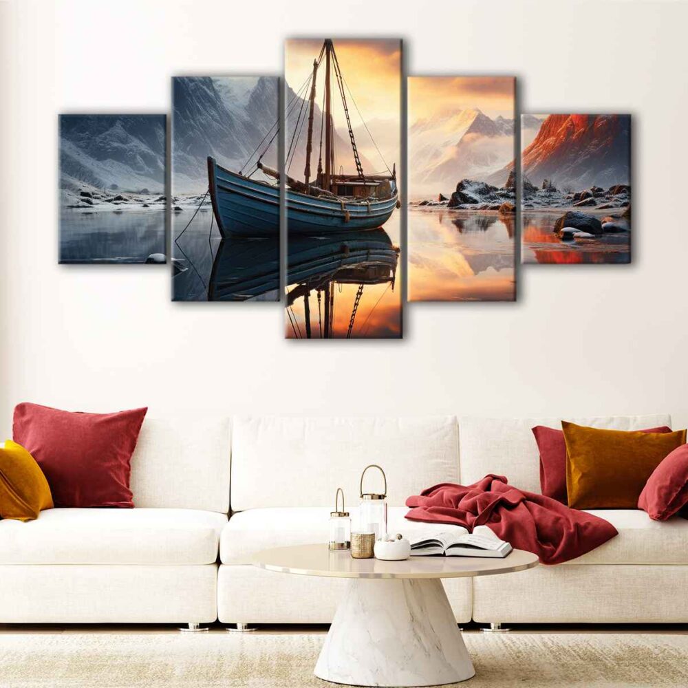 tableau bateau de montagne 5 pièces