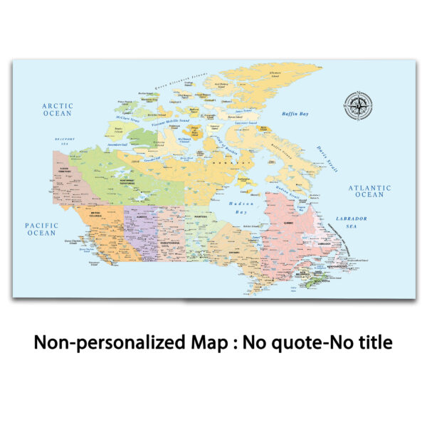 Colorful push pin Canada map no quote