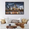 frankfurt skyline floating frame canvas