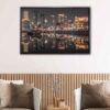 hong kong by night floating frame canvas