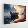 tableau sur toile imprimée bateau de montagne